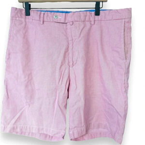 Peter Millar 38 Mens Shorts‎ 8.5" Inseam Pink Pinstripe Preppy Flat Front Golf